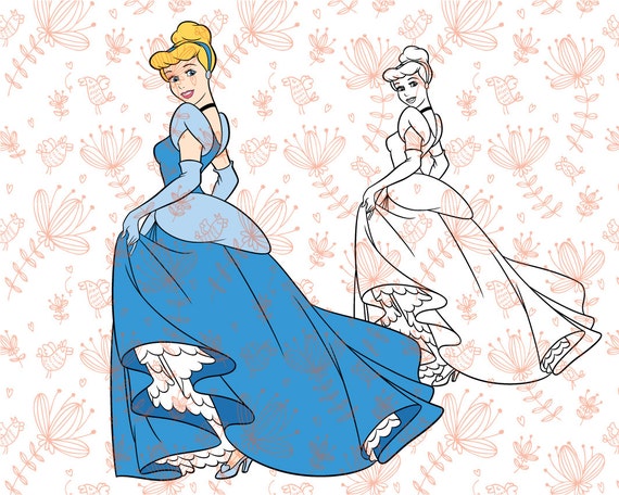 Download Disney princess Cinderella SVG cutting ESP vector instant ...