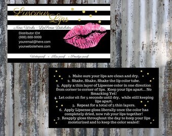 Luscious Lips LipSense Business Cards Personalized Printable Download