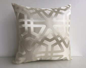Beige Modern Decorative Throw Pillow Cover, 16"x16", Elegant Pillow, Modern Pillow, Neutral Pillow, Decorative Pillow, Accent Pillow, Pillow