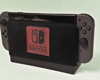 Nintendo Switch Dock Cover, Microfiber Protector, Leather patch, Nintendo Case, Dock Sock, Switch Cover, Dock case, Switch case