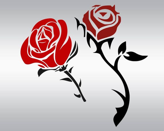Rose blossom SVG Clipart Cut Files Silhouette Cameo Svg ...