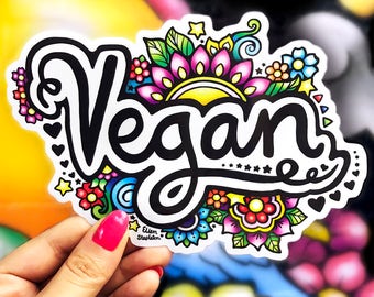 Vegan Sticker - Large - Car Sticker, Ipad Sticker, Vegan Artwork