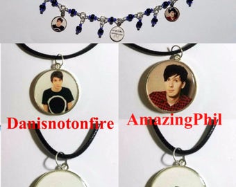 Danisnotonfire & AmazingPhil Double Sided Necklace and Charm Bracelet