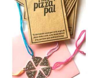 Pizza pals charm wish friendship bracelet
