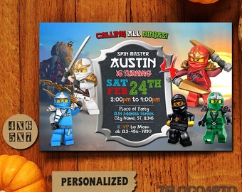 Ninja Lego / Ninjago Invitation / Ninjago Birthday Invitation / Ninjago Birthday / Ninjago Birthday Invitation / Ninjago Party / Ninjago