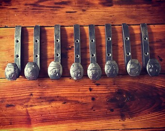 Railroad Spike Hook - Hand Forged - Single Hook - Coat Hook - Curtain Hook