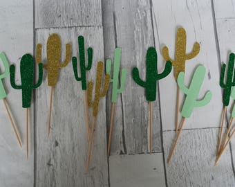 Cactus Cupcake Toppers, Cactus Party, Mexican Party, Fiesta Decor, Fiesta Theme, Cactus Cake Topper, Cinco De Mayo Decor, Cake Toppers