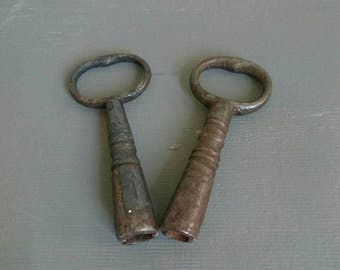 Two Vintage Keys Maybe Clock or Furniture Keys Craft Steampunk