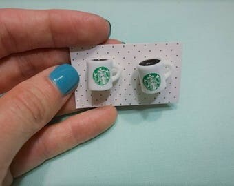 Starbucks Coffe Mug-Earrings-Stud Earrings