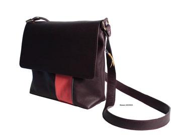 Large bag leather with large zippered back pocket