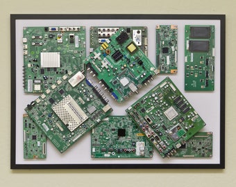 Free Shipping | Industrial, Computer, Circuit Board Picture Frame Wall Art (28.5" x 20.5")