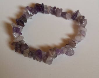 Amethyst chip bracelet