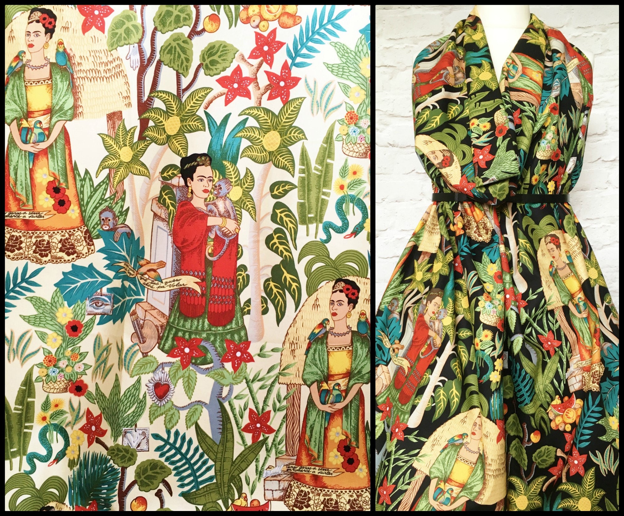 Frida Kahlo fabric Frida's Garden fabric clothing