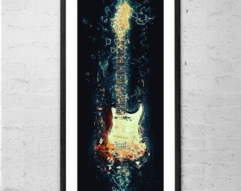 Guitar wall art | Etsy