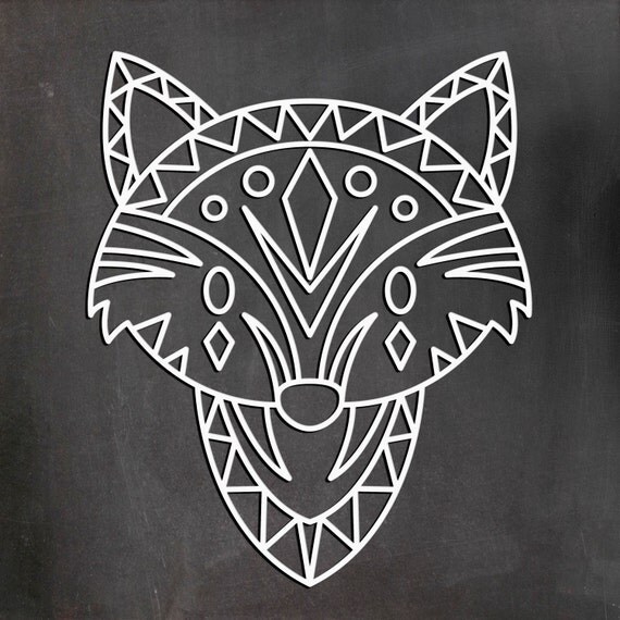 Download Hand Drawn Boho Bohemian Fox SVG digital cut file vector