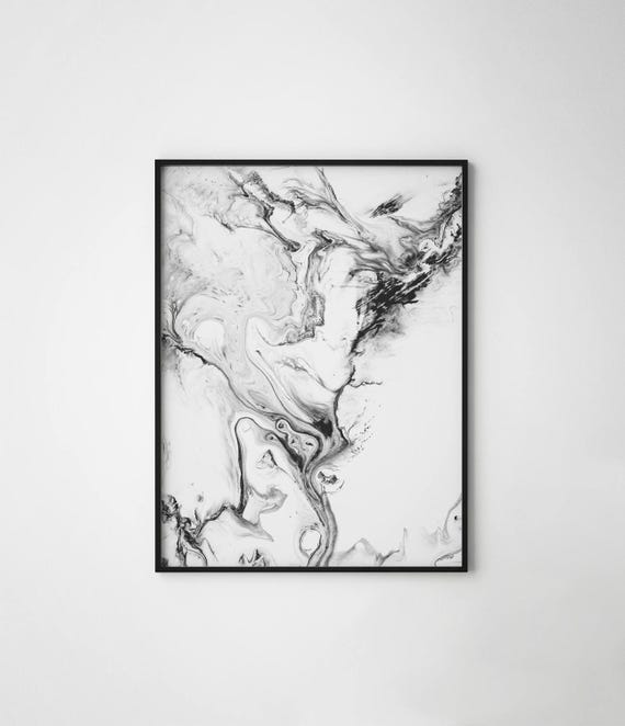 Abstract Color Print Wet Paint Color Black and White