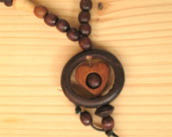 Vintage wooden necklace Wooden bead necklace Wooden jewelry Women gift Natural wood beads Brown boho Tribal vintage Rustic boho necklace