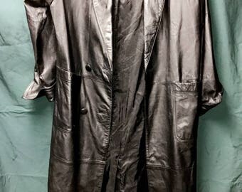 Long Black Leather Coat