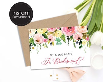 Junior Bridesmaid Proposal Card,Will You Be My Junior Bridesmaid Card, Proposal Card, Printable Card, Wedding Card, DIGITAL file 2 SIZES