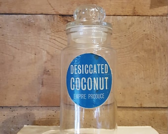Vintage Desiccated Coconut Glass Storage Jar