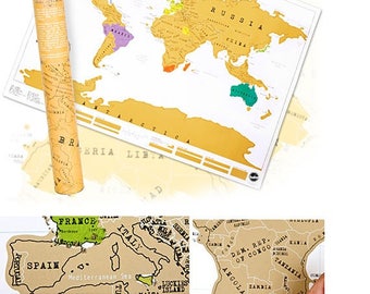 World Map Scratch Map Perfect Gift Globe Traveller Gift Scratch Journal High Quality Travel World Map