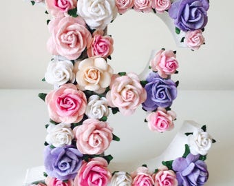 custom order floral and flower letter // baby shower gift //christening gift // wedding gift // birthday gift // nursery decor //engagement