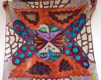 silk scarf, hand painted "Marionette"