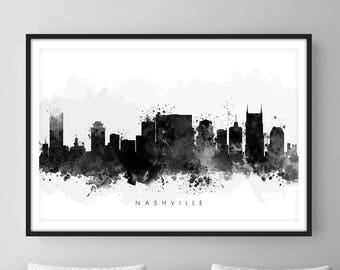 Nashville Wall Art nashville skyline | etsy Nashville Wall Art nashville skyline | etsy