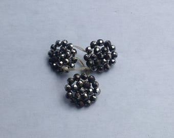Vintage marcasite buttons deco 1920s
