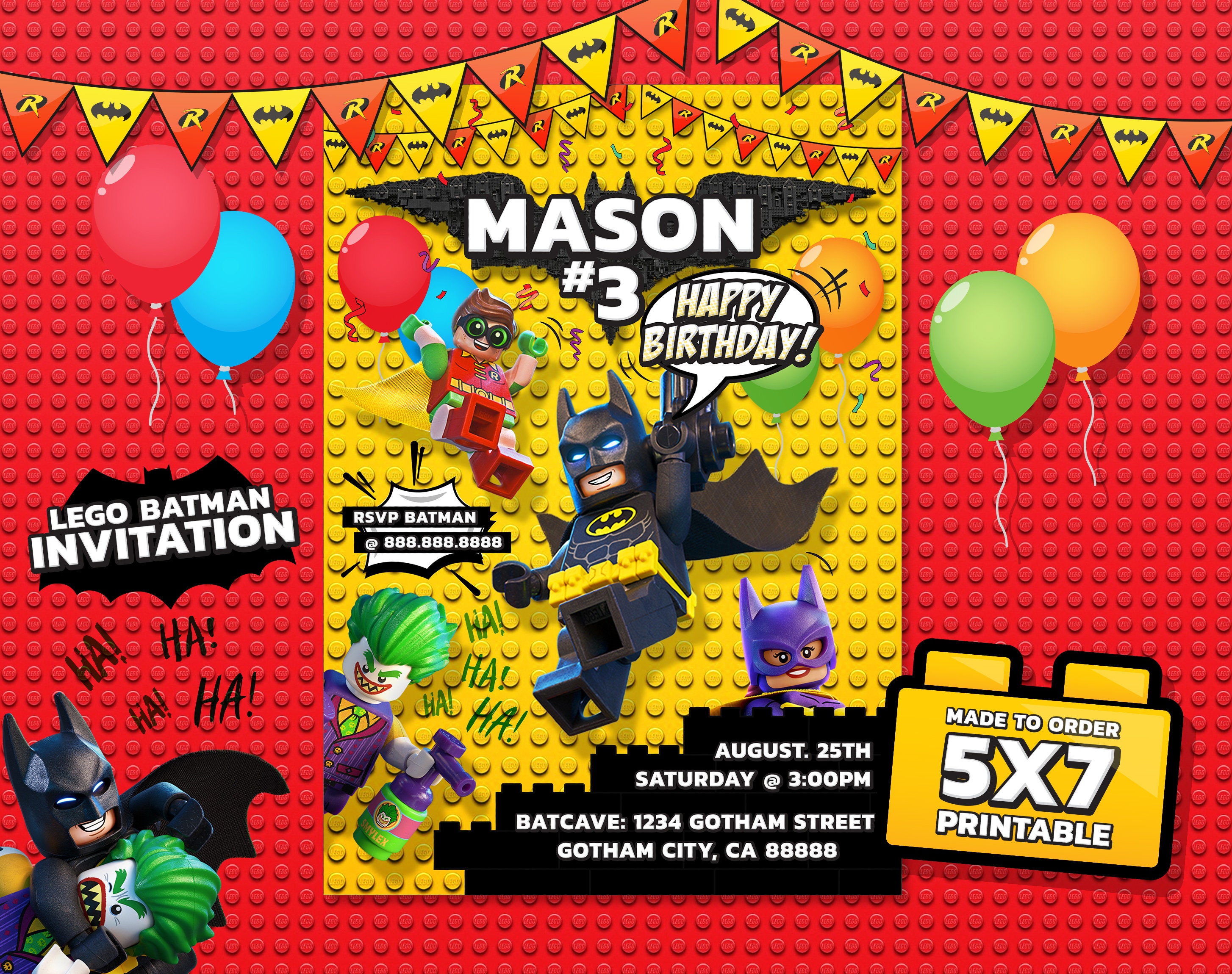 Lego Batman Invitation Lego Batman Birthday Lego Batman