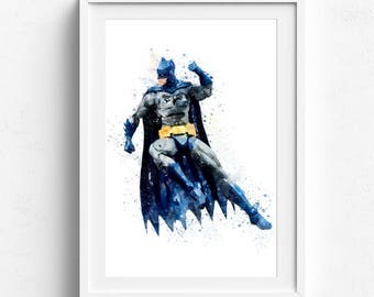 Batman printables, printable kids gift, super hero print, batman custom atr, kids batman print, batman print set, be batman kids gift, Arts