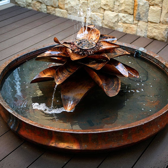 Items similar to Copper Lotus flower water fountain on Etsy