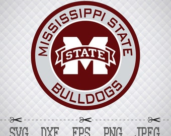 Mississippi State Bulldogs Logo SVG DXF EPS Png Digital Cut Vector Files for Silhouette Studio Cricut Design Space Cameo & Cricut