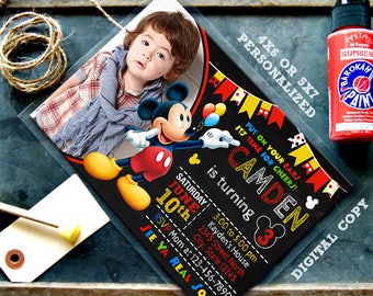 Mickey Mouse Invitation, Mickey Mouse Birthday, Mickey Invitation, Mickey Mouse Party, Mickey Mouse Invite, Mickey Party, Mickey Mouse