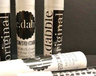 c.dabble Organic Lip Balm - Cocoa Butter - Beeswax - Natural Lip Care - Healthy Lip Care - Organic Virgin Coconut Oil - Soft Lips