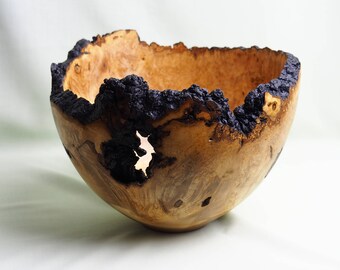Woodturning natural edge maple burl