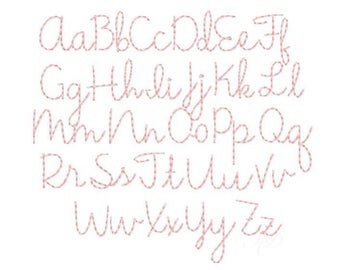 1" Gracie Handstitch Script Machine Embroidery Font Hand Stitch Monogram Instant Download BX PES
