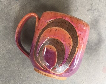 Sunset mug, coffee mug, tea cup, handmade pottery mug