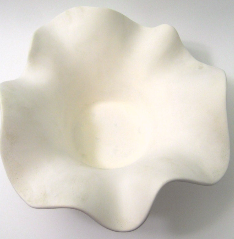 Swooping Ceramic Pottery Fused Glass Bowl Mold 10 inches across from