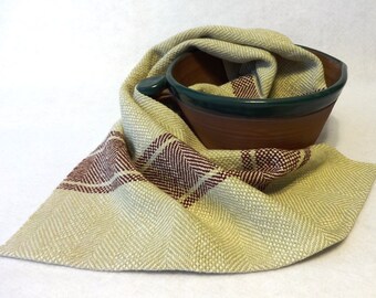 Handwoven Cotton/Linen Towel for Kitchen & Bath - Handtowel, Kitchen Towel, Handwoven Towel, Tea Towel, Breadcloth, Ecru Towel (#16-28A)