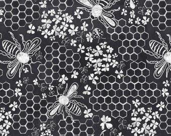 Chalk Fabric - Honey, Bee Mine Chalk Hexigon By Vo Aka Virginiao - Chalk Cotton Fabric By The Yard With Spoonflower