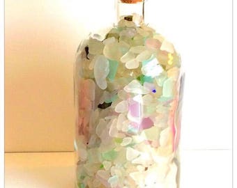 Large Glass Jar of Naturally Ocean Tumbled Beautiful Sea Glass