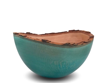 Blue Sycamore Wood Bowl - Handmade Wood Bowl - Blue - Mothers Day Sale