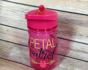 Petal patrol, flower girl gift, water bottle, wedding party gift