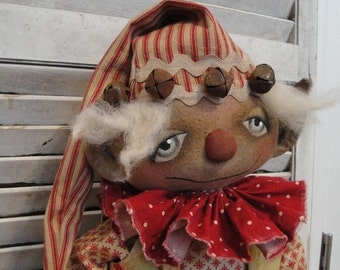 EPATTERN - Elvin Elf primitive folk art christmas doll epattern