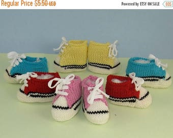 50% OFF SALE madmonkeyknits - Baby Basketball Boots & Sneakers Booties Bootees pdf knitting pattern - Instant Digital File pdf download knit