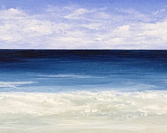 Seascape MINI Beach Painting Modern Ocean Painting Contemporary Beach Art Abstract Blue Cape Cod Modern Original Seascape