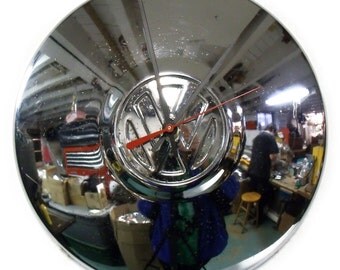 VW Beetle Wall Clock - Volkswagen Bug Hubcap Clock - Retro Car Clock - Volkswagon