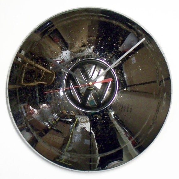 VW Hubcap Clock Volkswagen Bus Karmann Ghia Wall Clock