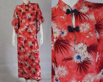 1940 McInerry's of Honolulu Pake Muu Full Length Dress Hawaii Wedding